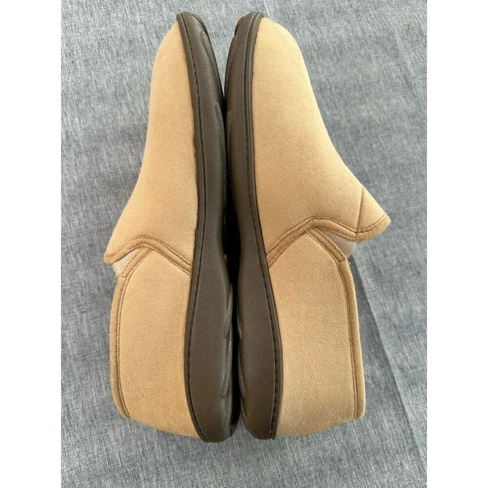 New Dr Scholl's Calistoga Brown Men's Size 13 Fleece lined Slippers Hard Soles